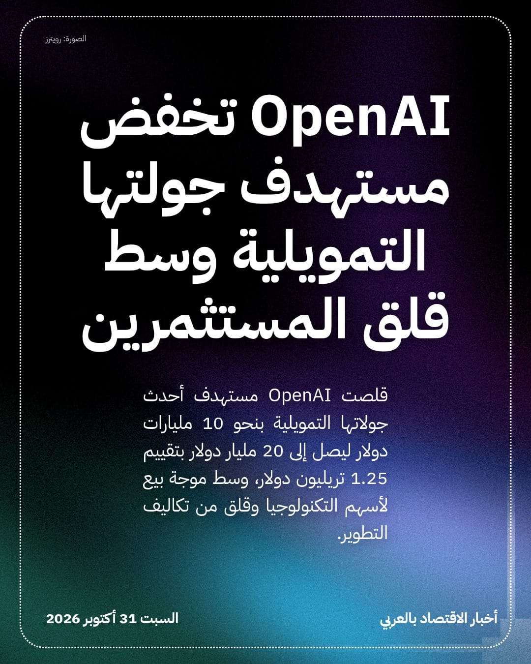 OpenAI تخفض مستهدف جولتها التمويلية وسط قلق المستثمرين